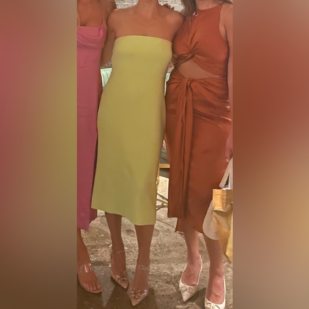 COS Lime Green Midi Dress